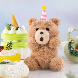 Pop Mart TED2 Bear Action Series Happy Birthday! Keychain Pal NIB CONFIRMED NEW